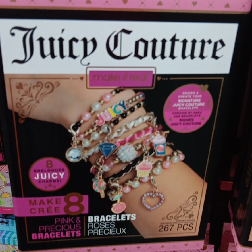 Juicy Couture Pink and Gold Charm Bracelet Set